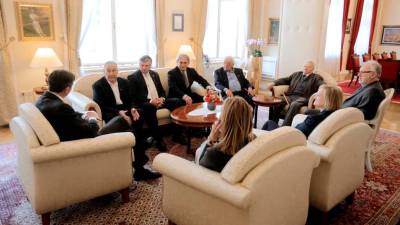 Srečanje predsednika Pahorja s predstavniki vodstva Zveze združenj borcev za vrednote narodnoosvobodilnega boja Slovenije (FACEBOOK/BORUT PAHOR)