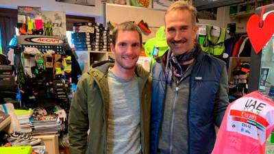 Stefano Bevilacqua in Jan Polanc z roza majico