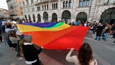 Protest združenja Arcigay na Velikem trgu (ARHIV)