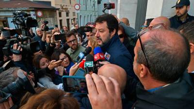 Obisk Mattea Salvinija v Trstu (FOTODAMJ@N)