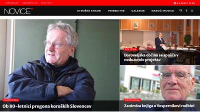Začetna stran slovenskega koroškega tednika Novice, fotografija je simbolična