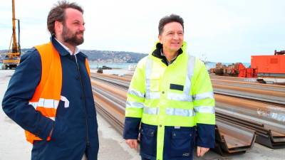 Matteo Parisi in Dragomir Matić pred meseci na gradbišču ploščadi (FOTODAMJ@N)