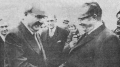 Giuseppe Saragat in Josip Broz Tito v Beogradu leta 1969 (ARHIV)