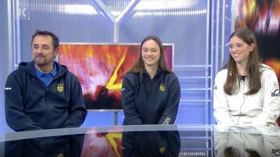 Z leve: Luca Milocco, Julija Cotič in Julija Tomsič