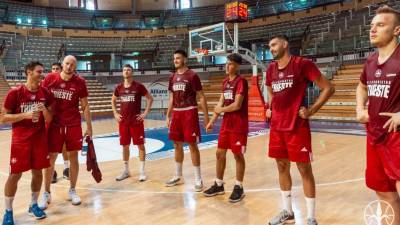 Tržaški košarkarji Pallacanestro Trieste so se v četrtek zbrali v dvorani Allianz dome (PALLACANESTRO TRIESTE)