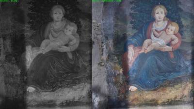 Na podobah lahko vidimo primerjavo med dvema različnima osvetlitvama - IR (infrardeča svetloba) in VIS (vidna svetloba) (FOTO ZVKDS)