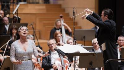 Sopran Anna Netrebko med ljubljanskim koncertom (DARJA ŠTRAVS TISU)