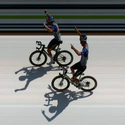 Tako sta ciljno črto prečkala Florian Lipowitz (levo) in Giulio Pellizzari (TOUROFSLOVENIA.SI)