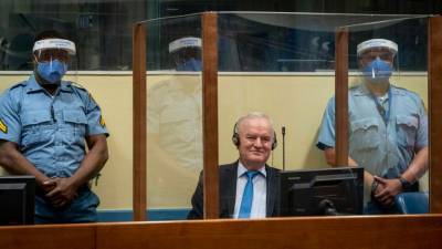 Ratko Mladić na Mednarodnem sodišču v Haagu (ANSA)