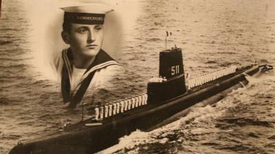 Mladi Milovan Lutman in podmornica Toricelli (AVTOR: BORIS LUTMAN)