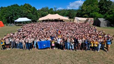 Več sto mladih udeležencev Zleta je danes toplo sprejelo predsednico RS Natašo Pirc Musar (FOTODAMJ@N)