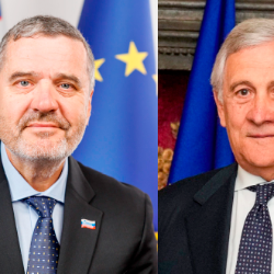 Slovenski zunanji minister Tone Kajzer in italijanski zunanji minister Antonio Tajani