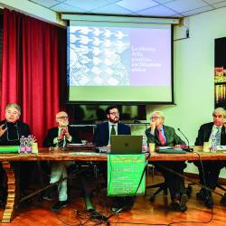 Z leve Antonio De Nicolo, Luigi Dainotti in Giovanni Borgna (prvi z desne) nasprotujejo Nordievi pravosodni reformi (TEDESCHI/FOTODAMJ@N)