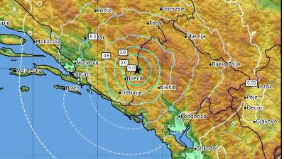 Nadžarišče sinočnjega potresa (INGV)