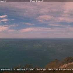 Burja v Tržaškem zalivu, pogled z Vejne (SPLETNA KAMERA CISAR)