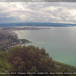 Pogled na Tržaški zaliv ob 12.15 (SPLETNA KAMERA CISAR)