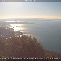 Današnji pogled na Tržaški zaliv ob 11. uri (SPLETNA KAMERA CISAR)