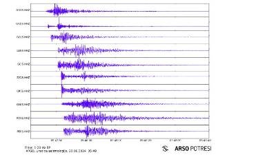Seizmogram potresa (ARSO)