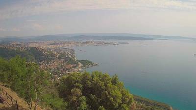 Današnji pogled na Tržaški zaliv ob 16.00 (SPLETNA KAMERA CISAR)