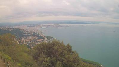 Pogled na Tržaški zaliv danes ob 13. uri (SPLETNA KAMERA CISAR)