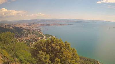 Pogled na Tržaški zaliv danes ob 15.30 (SPLETNA KAMERA CISAR)