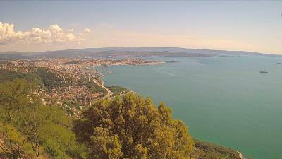 Pogled na Tržaški zaliv danes ob 16.15 (SPLETNA KAMERA CISAR)