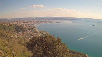 Pogled na Tržaški zaliv danes ob 16.30 (SPLETNA KAMERA CISAR)