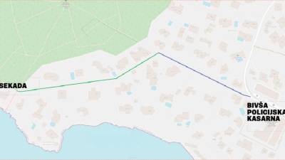 Črničje, trasa po kateri bodo potekali izkopi - pri Sekadi bo urejena črpalka, pri nekdanji vojašnici pa se bo nov del priključil javnemu omrežju