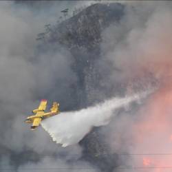 Italijansko letalo canadair med gašenjem požara v Karniji