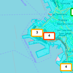 Koncentracije benzena na Tržaškem ob 10. uri (ARPA FVG)