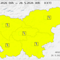 Arsovo rumeno opozorilo za sredo (ARSO)