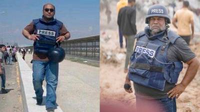 Novinarja postaje Al Jazeera Safwat al-Kahlout in Wael al-Dahdouh (NAGRADA TERZANI)