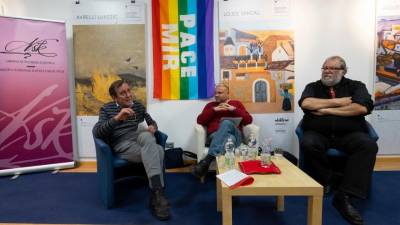 Rusist Ivan Verč, novinar Stefano Lusa in novinar Ervin Hladnik - Milharčič (FOTODAMJ@N)