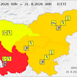 Vremenska opozorila za četrtek, 20. avgusta (ARSO)