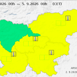 Vremensko opozorilo za petek (ARSO)