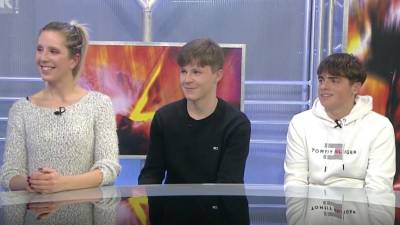 Z leve: Martina Milič, Erik Paulina in Federico Carmeli