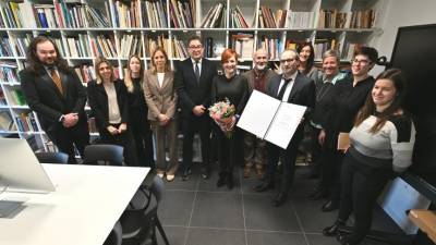 Slovenska ministrica za kulturo Asta Vrečko na obisku v tržaškem uredništvu Primorskega dnevnika (FOTODAMJ@N)