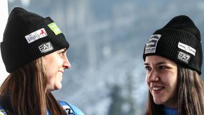 Andrea Vötter (levo) in Marion Oberhofer na arhivskem posnetku (ANSA)