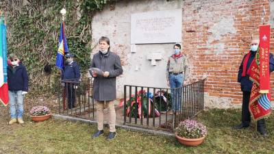 Zgodovinar Borut Klabjan na spominski slovesnost na openskem strelišču (FOTODAMJ@N)