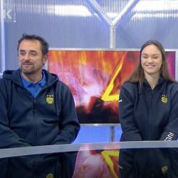 Z leve: Luca Milocco, Julija Cotič in Julija Tomsič