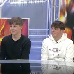 Z leve: Martina Milič, Erik Paulina in Federico Carmeli