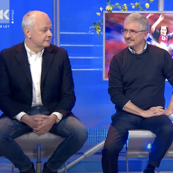 Športelovi gostje, podjetniki (z leve) Fabio Pahor, Fabrizio Polojaz in Elian Mucci (ZAJEM ZASLONA)