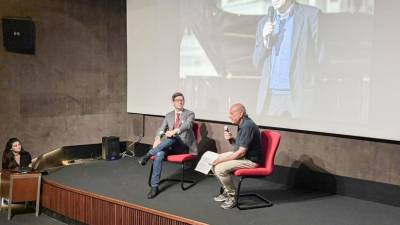 Marco Fortunato (levo) in Giuseppe Longo na sedžu ANEC v Rimu (M.T.)