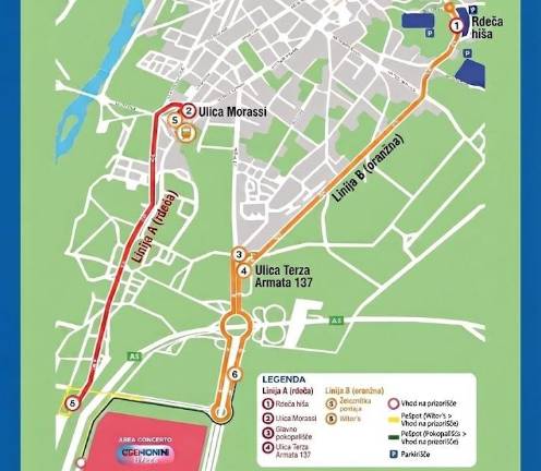 Dve avtobusni liniji, štirje nočni vlaki, tri velika parkirišča