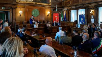 Včerajšnja slovesnost v mestni hiši (LUCA TEDESCHI/FOTODAMJ@N)