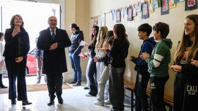 Župana so sprejeli šentjakobski otroci iz vrtca, osnovnošolci in dijaki nižje srednje šole