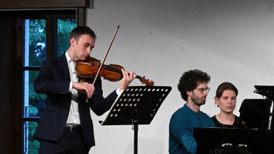 Koncert Adriatic duo - Aleš Lavrenčič in Luca Sacher med nastopom v Devinu (FOTODAMJ@N)