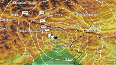 Nadžariščno območje davišnjega potresa (INGV)