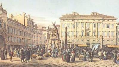 Veliki trg leta 1854, kot ga je naslikal Marco Moro