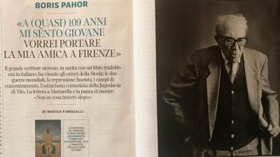 Pogovor z Borisom Pahorjem v prilogi 7 dnevnika Corriere della Sera